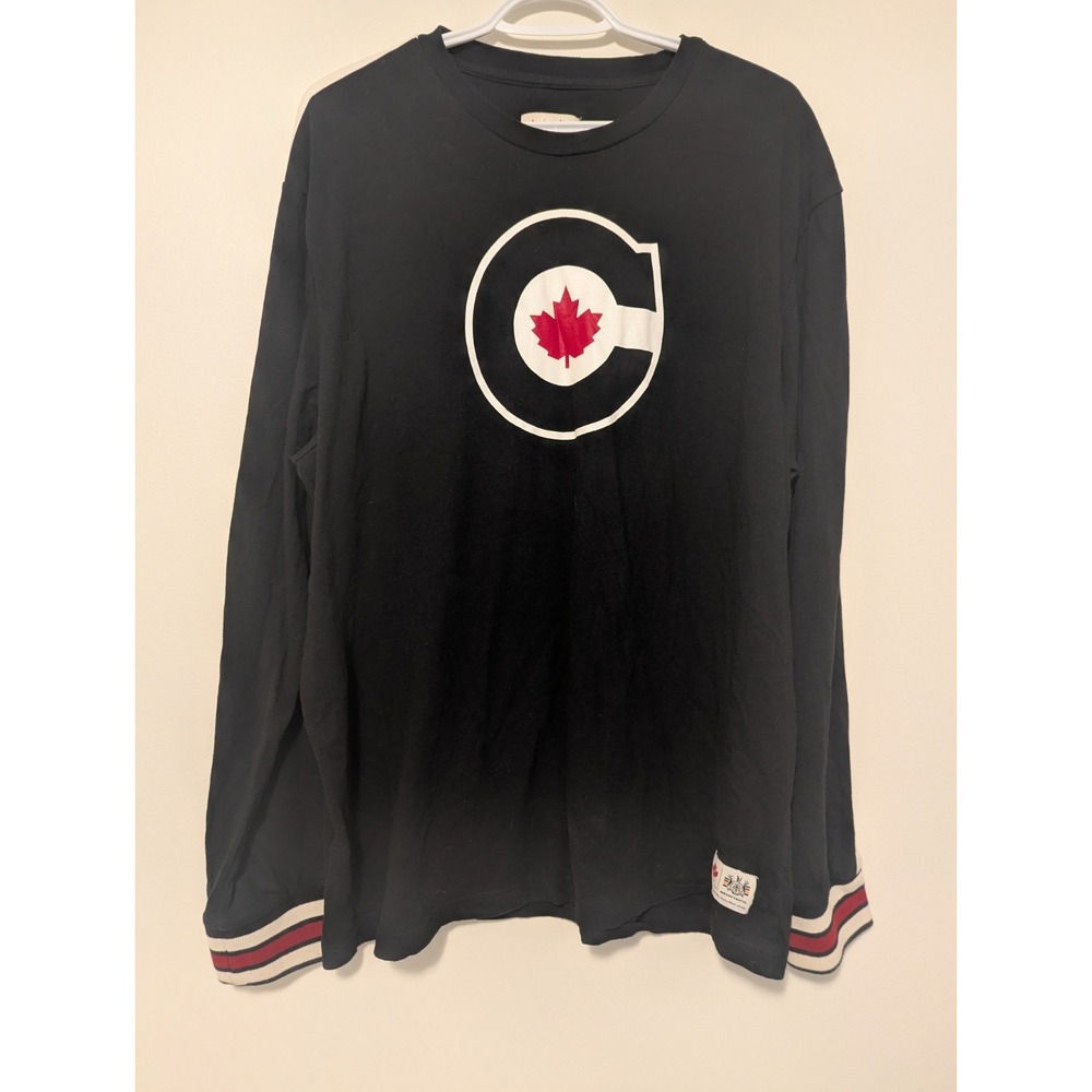 HUDSON'S BAY CO Mens XL Canada Black Vancouver Winter Olympics Long Sleeve Shirt
